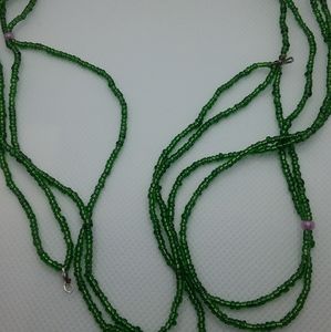Green and Pink double Waist Beads Chain